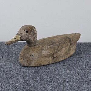 Vintage Duck Decoy Wooden Folk Art Carved Mallard